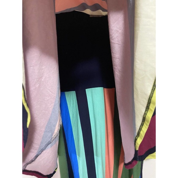 Anthropologie Maeve M Dress Striped Sleeveless Layered Multi Color Block 1415 - Picture 3 of 6